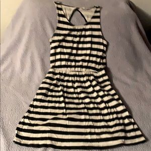 Ann Taylor Loft Striped Sleeveless Dress Medium